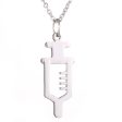 Silver-Plated Open Injector Pendant Necklace Discount