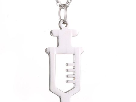 Silver-Plated Open Injector Pendant Necklace Discount