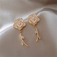 White Enamel & Cubic Zirconia 18K Gold-Plated Floral Drop Earrings Discount