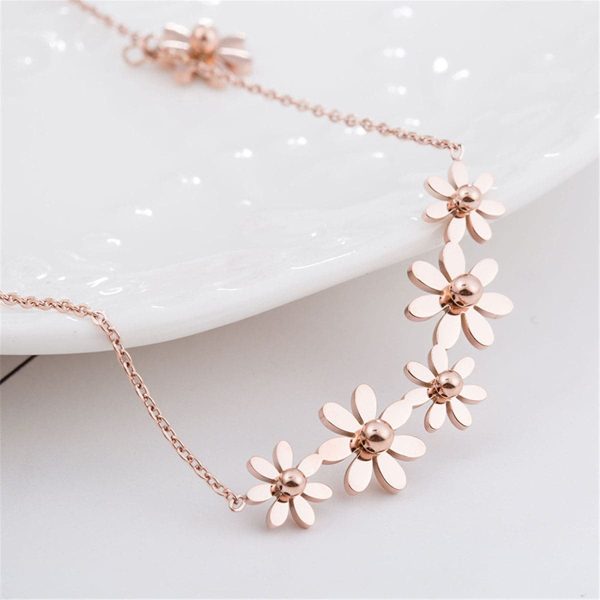 18K Rose Gold-Plated Linking Mums Pendant Necklace Online now