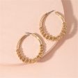 18K Gold-Plated Curb Chain Oval Hoop Earrings For Cheap