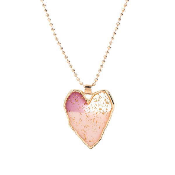 18K Gold-Plated & Light Pink Heart Pendant Necklace Online Hot Sale