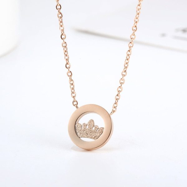 18K Rose Gold-Plated Crown Pendant Necklace Discount