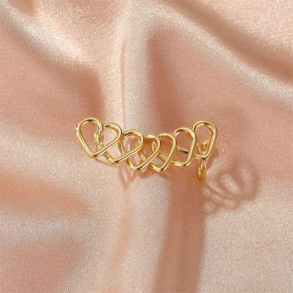 18K Gold-Plated Hearts Ear Climber Online Sale