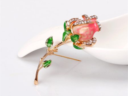 18K Gold-Plated & Cubic Zirconia Flower Brooch Online