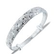 Sterling Silver Maple Cut Frosted Bangle Sale