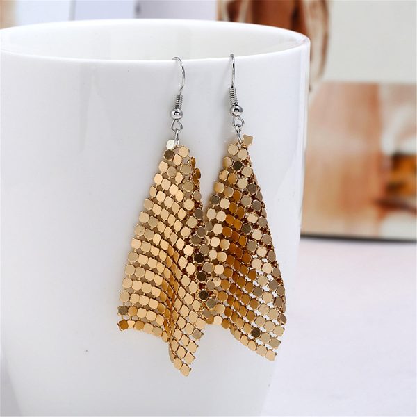 18K Gold-Plated Matt Drop Earrings Online Sale