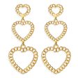 18K Gold-Plated Linking Figaro Heart Drop Earring Online