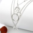 Silver-Plated Celestial Openwork Triple-Layer Pendant Necklace Hot on Sale