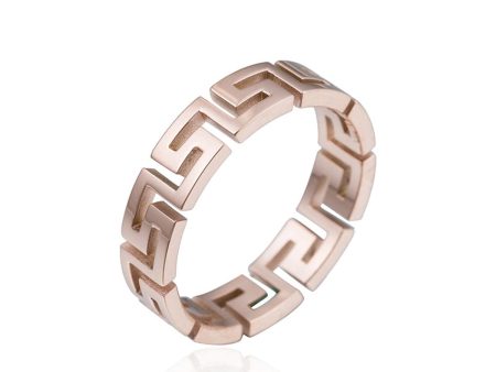 18K Rose Gold-Plated Great Wall Band For Discount