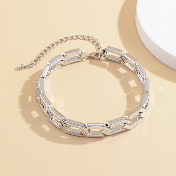 Silver-Plated Open Hexagon Choker Necklace Online Sale