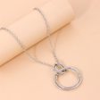 Silver-Plated Interlocked Circle Pendant Necklace on Sale