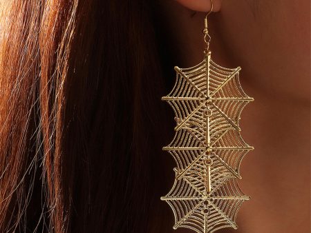 18K Gold-Plated Linked Cobweb Drop Earrings Online Hot Sale