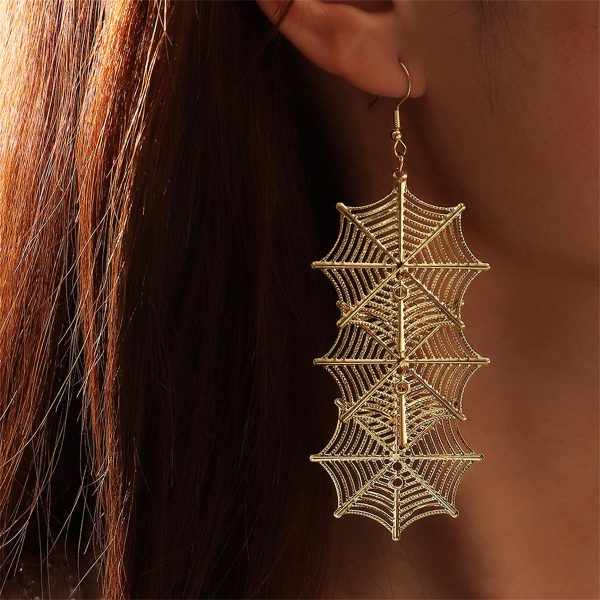 18K Gold-Plated Linked Cobweb Drop Earrings Online Hot Sale