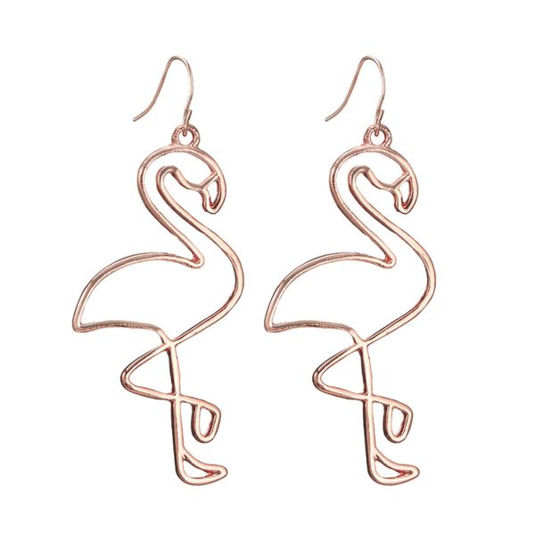 18K Gold-Plated Flamingo Drop Earrings Fashion