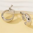 Silver-Plated Beveled Huggie Earrings Cheap