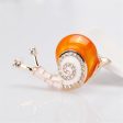 18K Gold-Plated & Cubic Zirconia Snail Brooch Fashion