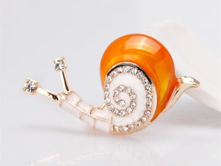 18K Gold-Plated & Cubic Zirconia Snail Brooch Fashion