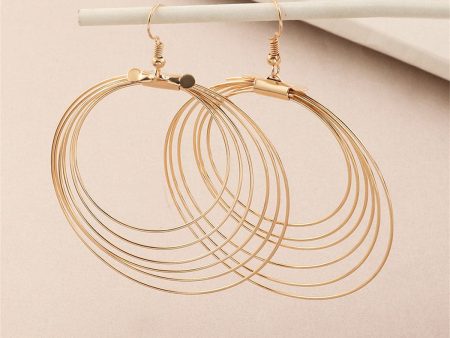 18K Gold-Plated Layered Hoop Drop Earring Supply