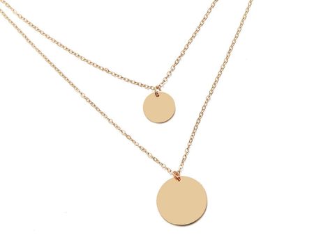 18K Gold-Plated Layered Disk Pendant Necklace For Discount