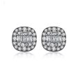 Black Crystal & Cubic Zirconia Round Stud Earrings Cheap