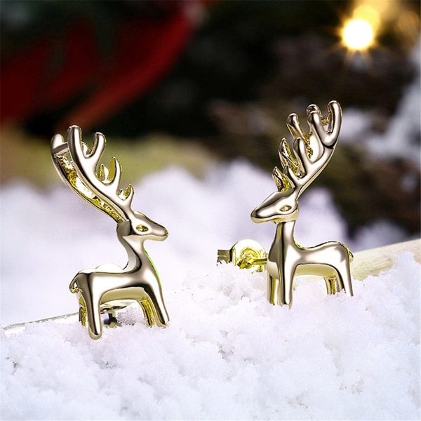 18K Gold-Plated Deer Stud Earrings Online now