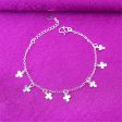 Silver-Plated Clover Charm Anklet Hot on Sale