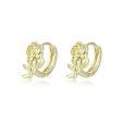 18K Gold-Plated Rose Huggie Earrings Supply