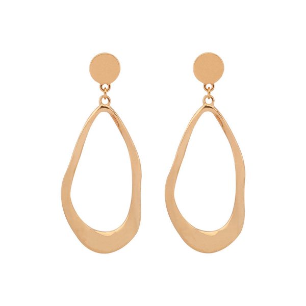 18K Gold-Plated Twisted Open Drop Earrings For Sale