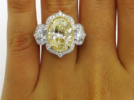 Yellow Crystal & Cubic Zirconia Floral Ring Fashion