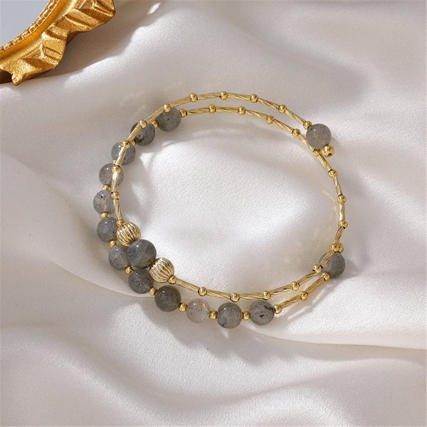 Strawberry Crystal & 18K Gold-Plated Stacked Bangle Online Hot Sale