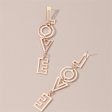 18K Rose Gold-Plated  Love  Openwork Drop Earrings For Cheap