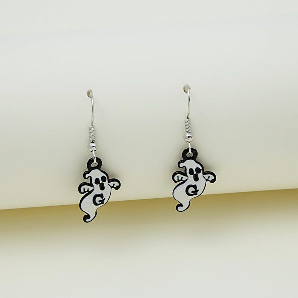 Black & White  G  Ghost Drop Earrings Fashion