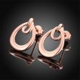 18K Rose Gold-Plated Interlocking Hoop Stud Earrings Hot on Sale