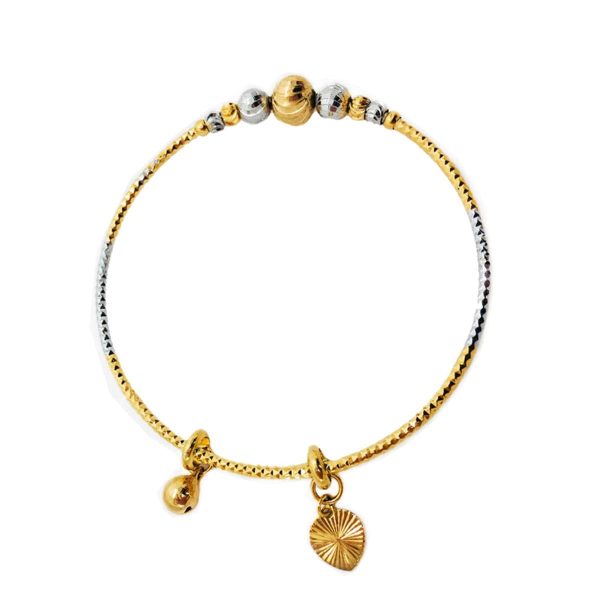 Two-Tone Adjustable Charm Bangle Sale