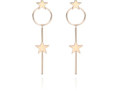 18K Gold-Plated Star Magic Wand Drop Earrings Discount