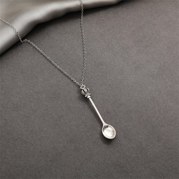 Silver-Plated Spoon Pendant Necklace Sale