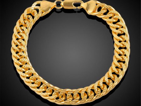 18K Gold-Plated Cuban Chain Bracelet Online Hot Sale