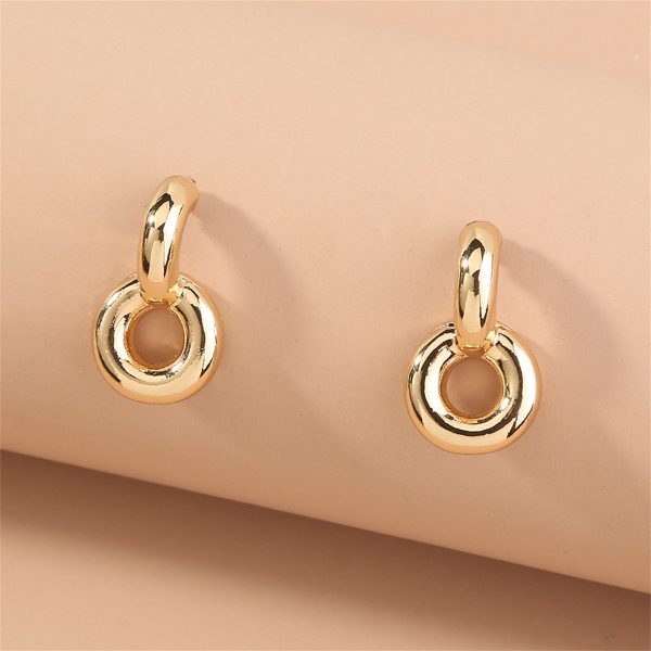 18K Gold-Plated Doughnut Drop Earrings Online Hot Sale