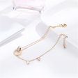 18K Rose Gold-Plated & Cubic Zirconia Crossing Ring Charm Anklet Online Hot Sale