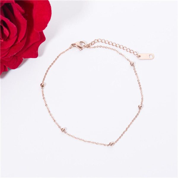 18K Rose Gold-Plated Beaded Station Bracelet Cheap