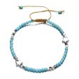 Turquoise & Silver-Plated Star Adjustable Anklet on Sale