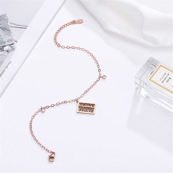 18K Rose Gold-Plated & Cubic Zirconia Abacus Charm Anklet Discount