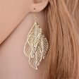 18K Gold-Plated Hollow Leaves Drop Earrings For Cheap