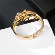 18K Gold-Plated Tri-Dolphin Bypass Bangle Discount