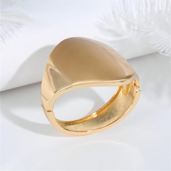 18K Gold-Plated Oval Face Hinge Bangle Online