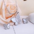 White Shell & Silver-Plated Butterfly Stud Earrings & Pendant Necklace Online Sale