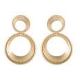 18K Gold-Plated Double Ring Drop Earrings For Discount