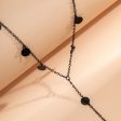 Black Sequin Tassel Lariat Necklace For Discount