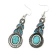 Turquoise & Blue Cubic Zirconia Silver-Plated Braided Drop Earrings Discount